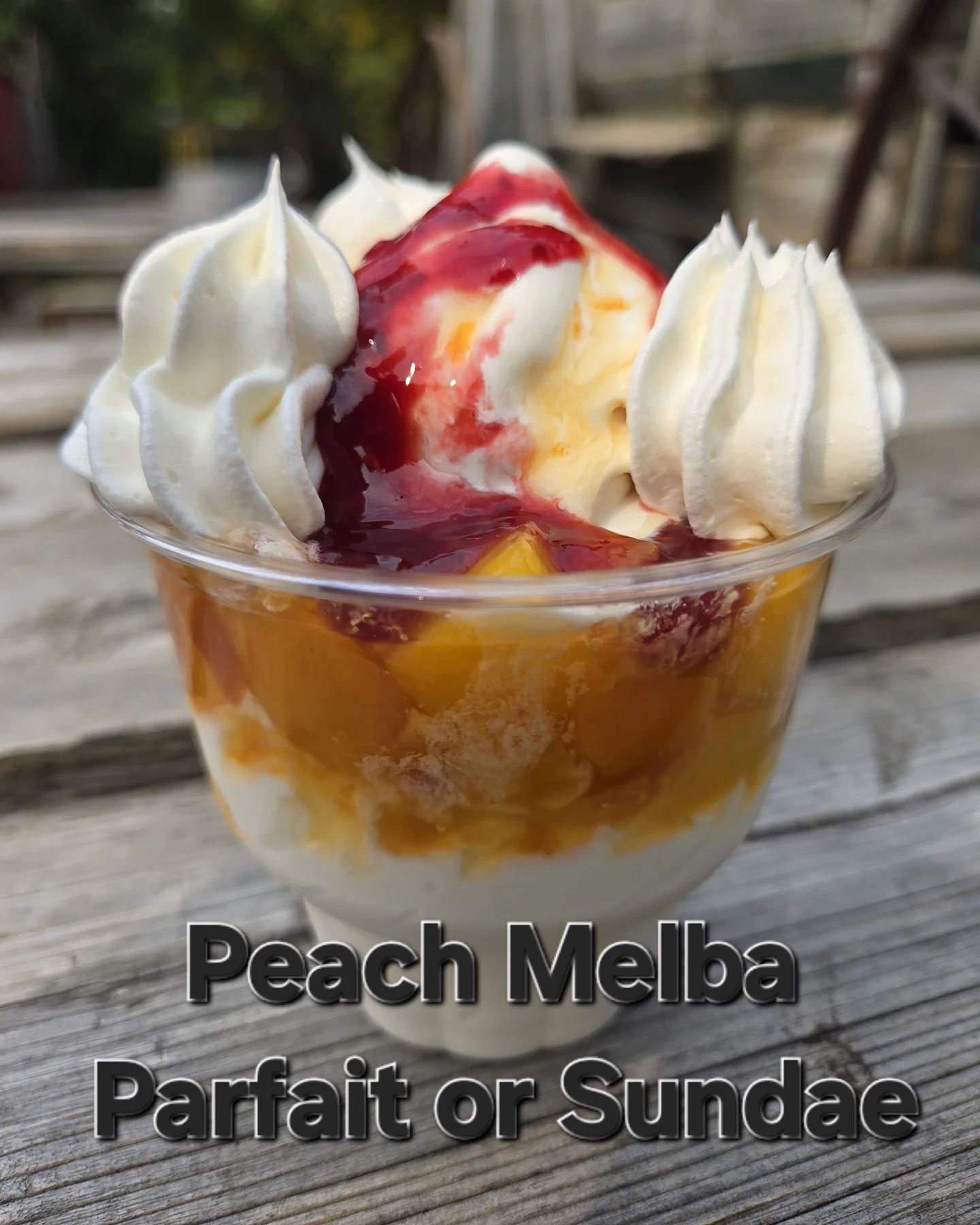 Peach Melba Parfait or Sundae